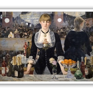 Edouard Manet : &quot;A Bar at the Folies-Bergere&quot;, 1882 - Museum Quality Giclee Print/Canvas - A4/A3/A2
