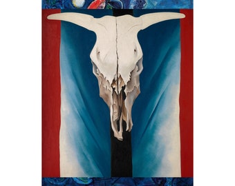 ジョージア・オキーフ：「牛の頭蓋骨 - 赤、白、青」、1931年 - 美術館