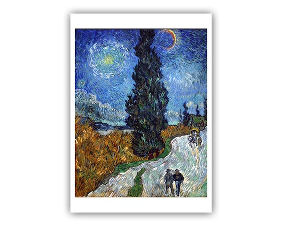 フィンセント・ファン・ゴッホ 油彩画 プロヴァンスの夜の田舎道 ミニ