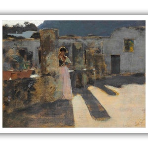 John Singer Sargent : Capri Girl On A Rooftop (1878) - Museum Quality Giclee Print / Canvas
