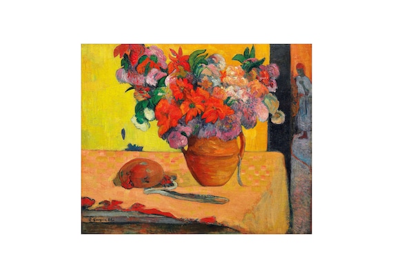 ポール・ゴーギャン：「花瓶の花」、1886年 - 美術館品質のジクレー