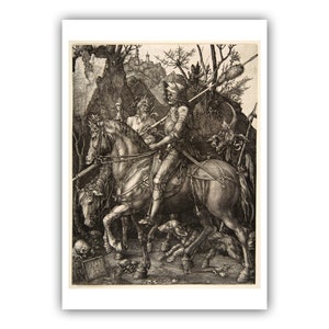 Albrecht Dürer-Ritter, Tod und Teufel, 1513 - Museum Qualität Kunstdruck/Leinwand - A4/A3/A2