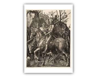 Albrecht Durer : &quot;Knight, Death and the Devil&quot;, 1513 - Museum Quality Giclee Print/Canvas - A4/A3/A2