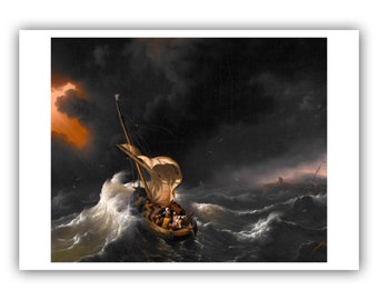 Backhuysen Ludolf : "Christ in the Storm on the Sea of Galilee", 1695 - Museum Quality Giclee Print/Canvas - A4/A3/A2