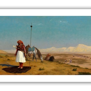 Jean-Leon Gerome: Oración en el desierto (1864) - Impresión Giclee de calidad del museo