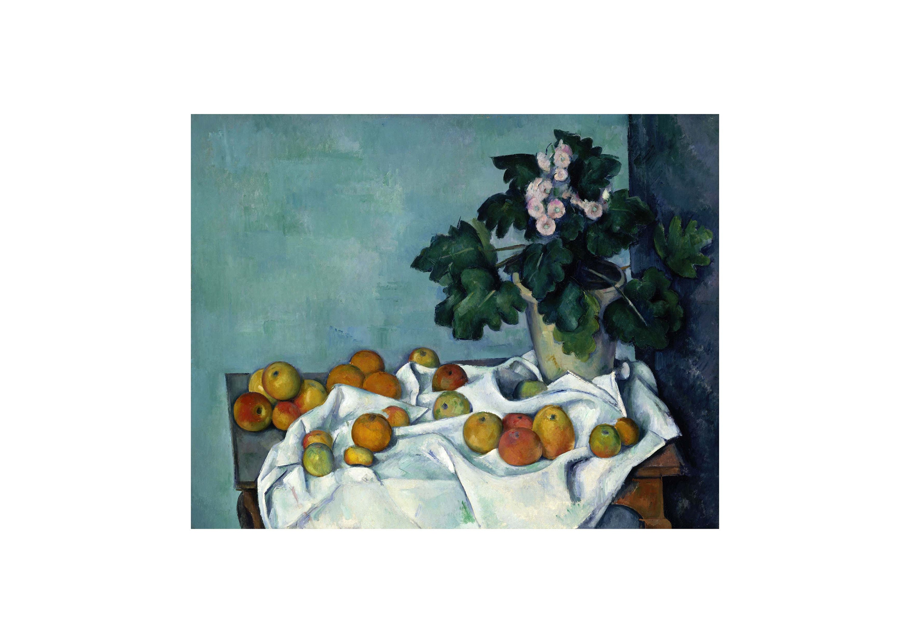 stillleben mit äpfeln und orangen