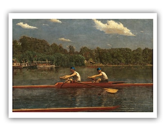 Thomas Eakins : "The Biglin Brothers Racing", 1872 - Museum Quality Giclee Print/Canvas - A4/A3/A2