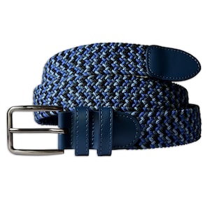 PASQUALE CUTARELLI Men&#39;s Women&#39;s Italian Stretch Woven Belt - Denim Fusion