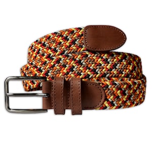 PASQUALE CUTARELLI Men&#39;s Women&#39;s Italian Stretch Woven Belt - Sunset Fiesta