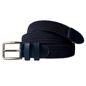 PASQUALE CUTARELLI Men&#39;s Women&#39;s Italian Stretch Woven Belt - Sailor&#39;s Blue
