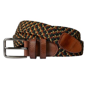 PASQUALE CUTARELLI Men&#39;s Women&#39;s Italian Stretch Woven Belt - Forest Blend