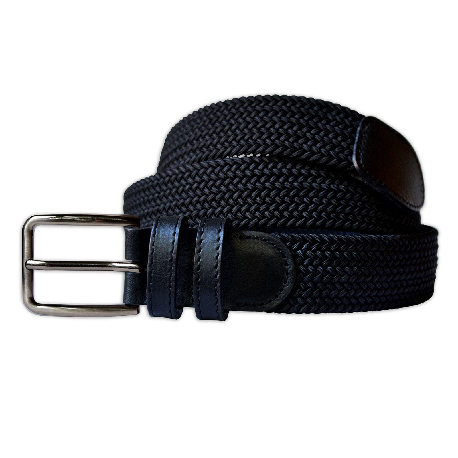 NEW Woven Round Buckle Stretch Belt - Black - Faux Leather accents - Women’s 39” Beltiscool Three Row Grommets Fashion Jean Belt, Man Made  main image 2