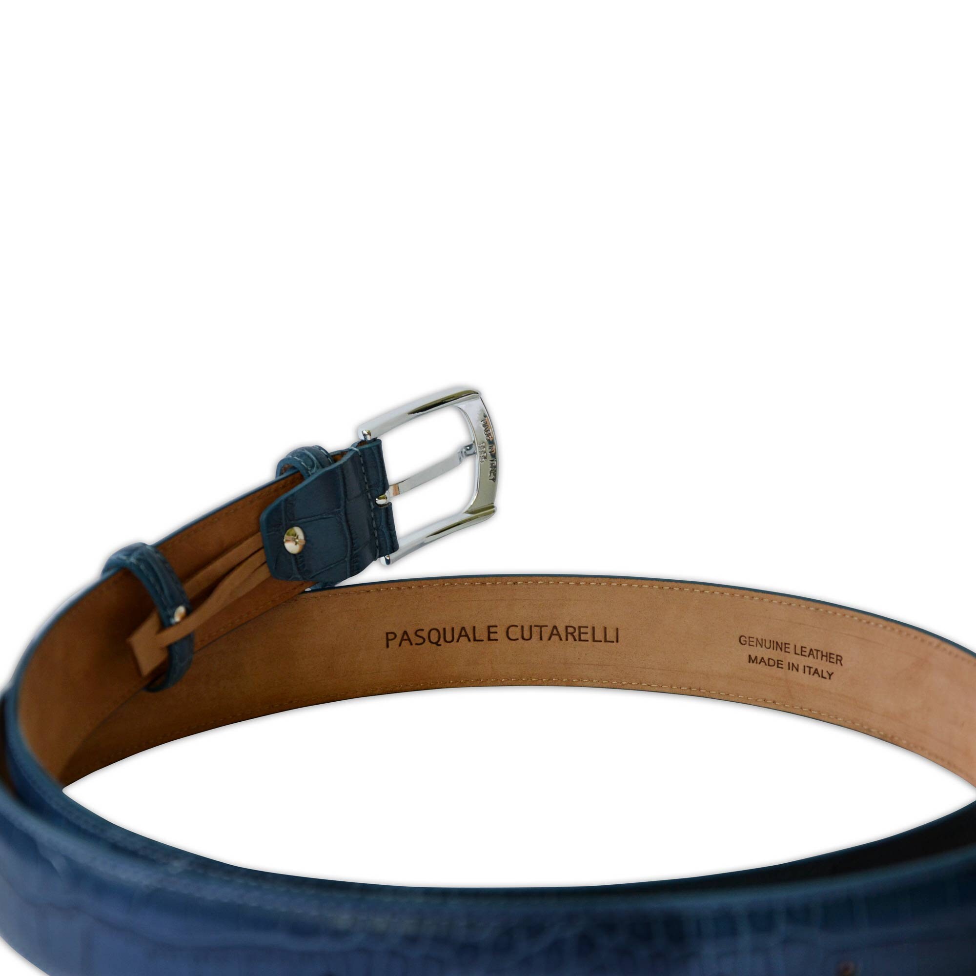 Produktbild von PASQUALE CUTARELLI Herren Ledergürtel - Krokodil-Optik, Made In Italy, In Geschenkbox