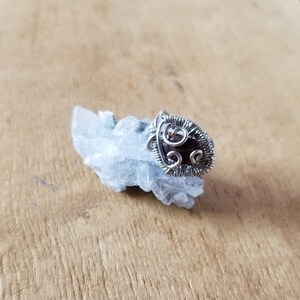 wire wrapped red jasper ring