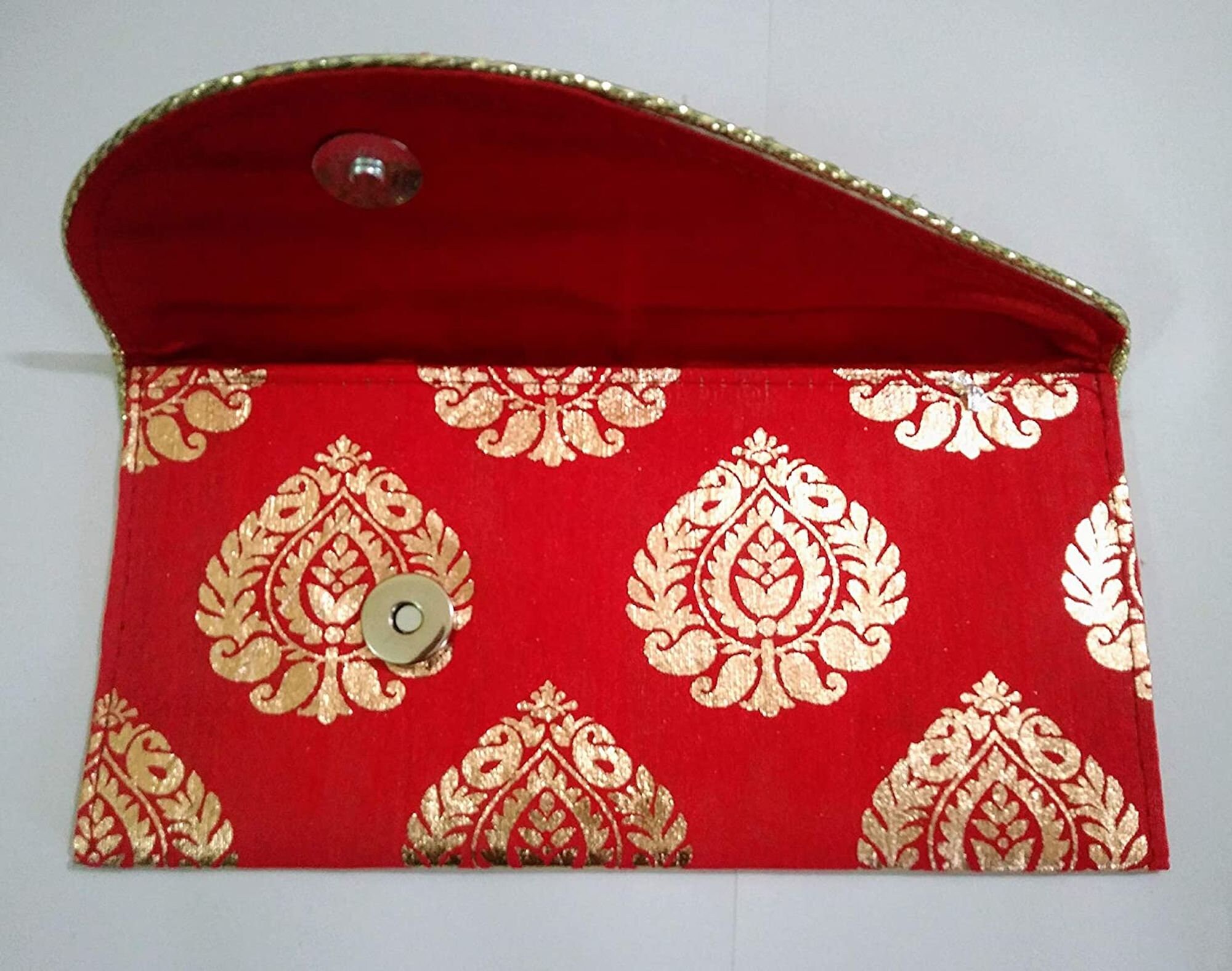 Materials Premium Raw Silk Fabric with Golden Zari Print Money Gift