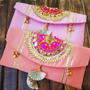 Enveloppe indienne de mariage, faveur de mariage, enveloppe de cadeau, enveloppe de tissu, cadeau de Valentine, cadeau pour elle, sac de poche - couleurs assorties