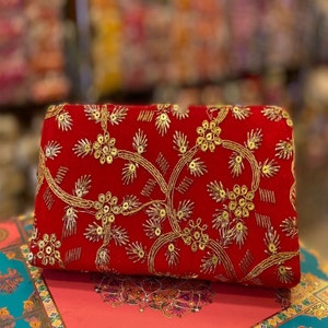 Cartera de bolso de embrague, regalo de boda para mujeres, bolso de mano de ropa de fiesta, bolso de embrague hecho a mano indio para mujeres, favor de boda, regalo de devolución