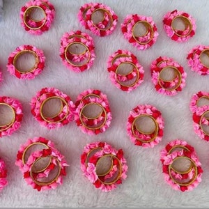 Flower Jewellry, Bangle, Hand Made Artificial Flower Set For Traditional Bridal, giveaway for haldi, mehndi, Bridesmaid Gift ,Chuda Set