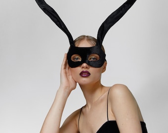 Velvet Bunny Mask: Gothic Masquerade, Costume Headwear