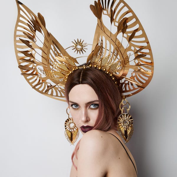 Regal Gold Baroque Headpiece - Theatrical Gala Tiara