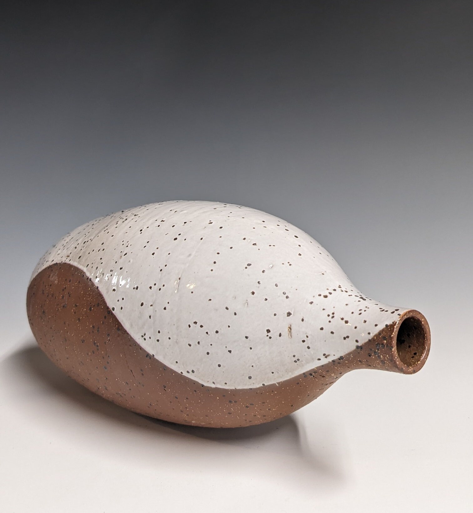 Speckled Red & White Bottle Vase | Wheel Thrown Ceramics | Pottery ...