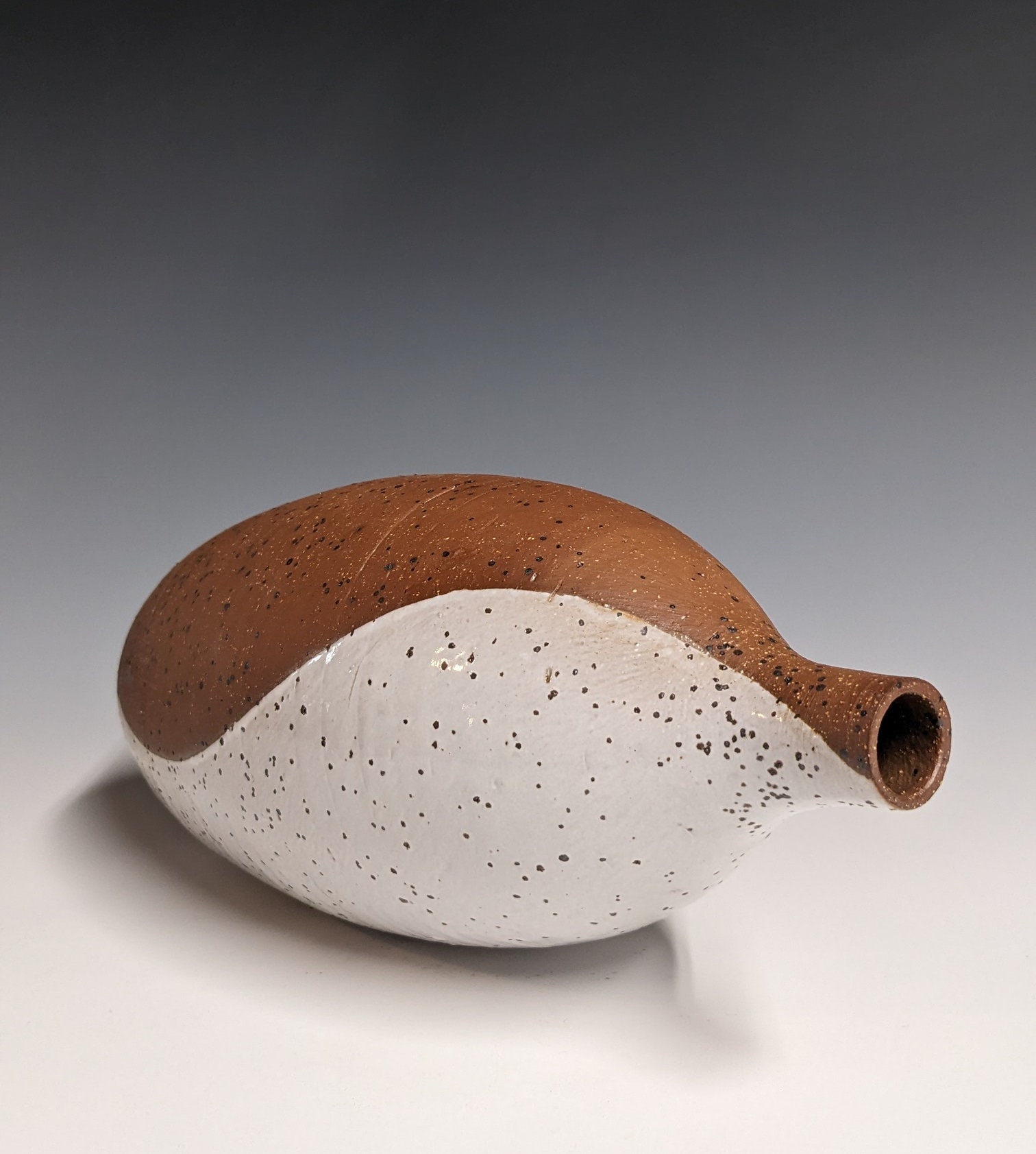 Speckled Red & White Bottle Vase | Wheel Thrown Ceramics | Pottery ...