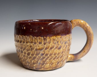 Textured Rainbow Melt Mug | Wheel Thrown Ceramic Coffee Mug | Pottery Cup | Stoneware