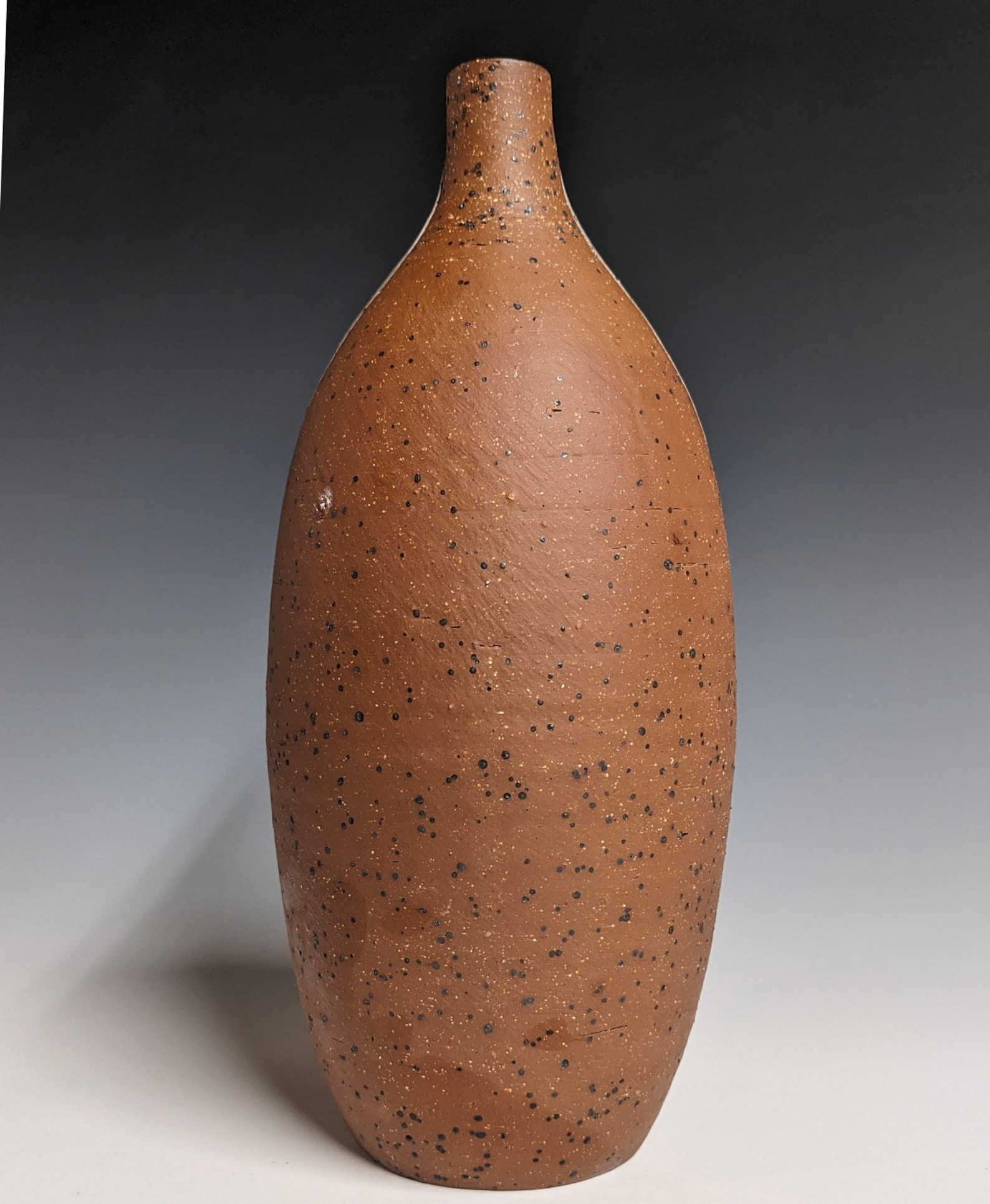 Speckled Red & White Bottle Vase | Wheel Thrown Ceramics | Pottery ...