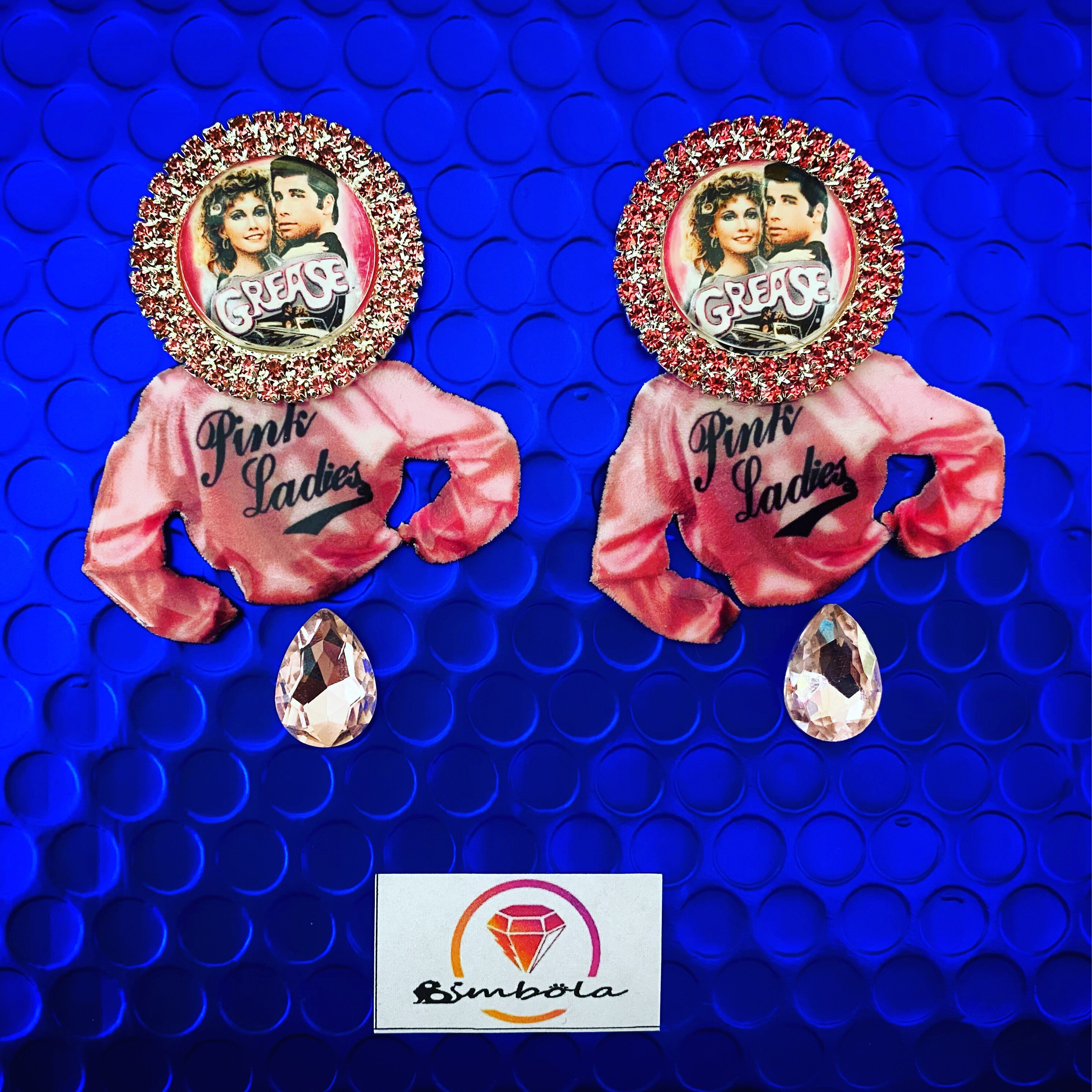 Earrings Grease earrings earrings pending Pink Ladies earrings Etsy