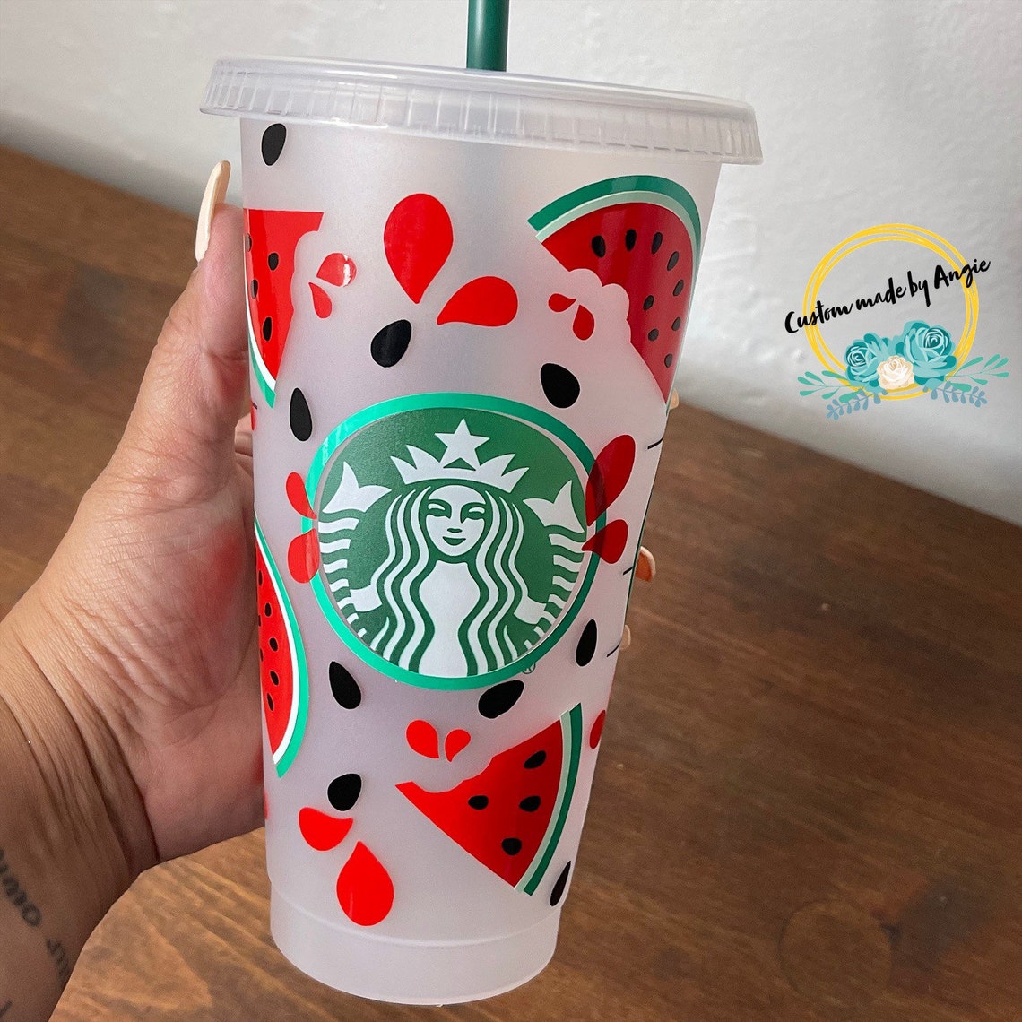 Watermelon Starbucks cup Starbucks cup reusable cup Etsy