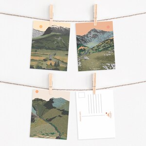 Postcard Set of 3 Three Peaks Postcard Set Mini National Park Postcards Aesthetic Miniature Art Prints Travel Postcard Gift