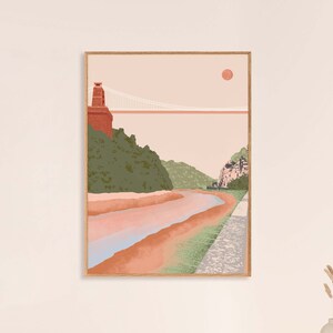 Bristol Clifton Bridge Art Print Clifton Suspension Bridge Bristol Wall Art Bristol Wall Hanging Poster For Living Room