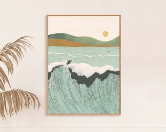 Surf Print | Surf Poster | Surf Gift | Waves Beach Art Print