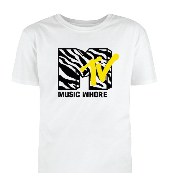 Music Whore - Sprint Break MTV Shirt , Music Television T-shirt , 80's Music Shirt, 90's Music Tees, Vintage Cassete Tape Shirt, Retro Style