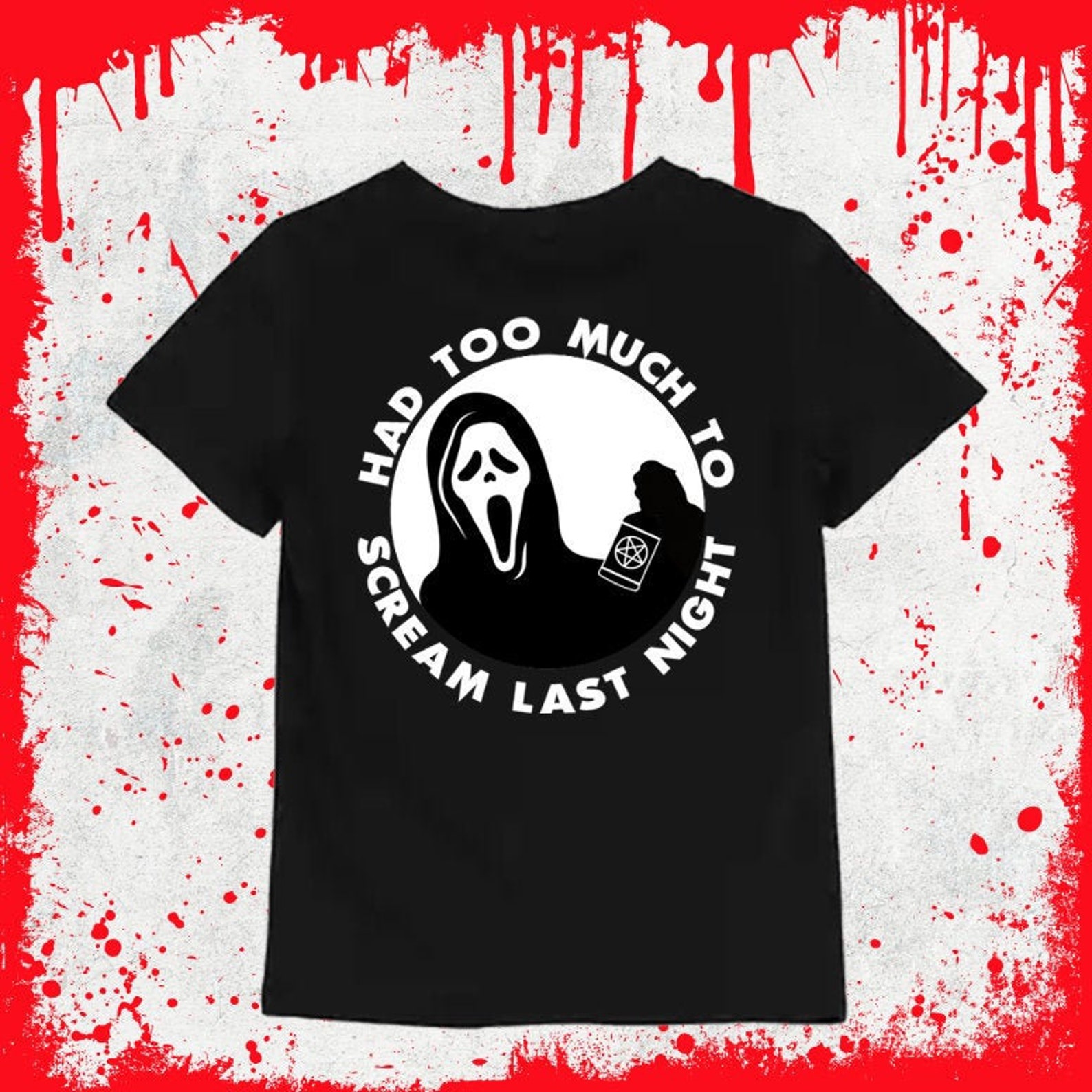 Ghostface Shirt Drunk Scream Shirts Horror Shirts Spooky Etsy Denmark