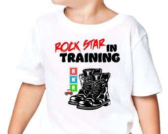 Rock Star In Training Kids T-Shirt – Combat Boots Design