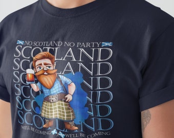 Szkocja Piłka nożna Nie ma Szkocji, nie ma imprezy Przyjedziemy Szkocja Piłka nożna Tartan Army Koszulka z krótkim rękawem unisex