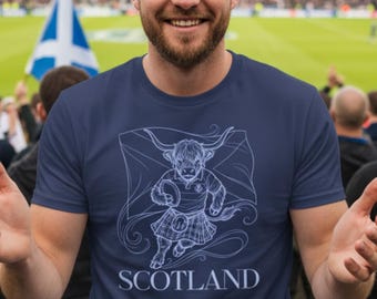 Camiseta de rugby de Escocia, camiseta de rugby de vaca de las Tierras Altas de Escocia, regalo de las Naciones Escocesas