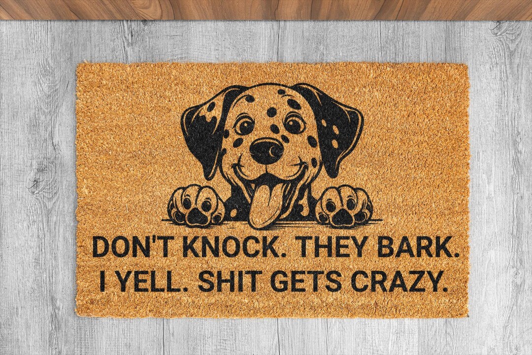 Personalized Dog Breed Doormat: Funny 'don't Knock, They Bark