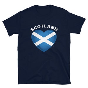 Show Your Scotland Pride Scottish Heart Flag Short-Sleeve Unisex T-Shirt