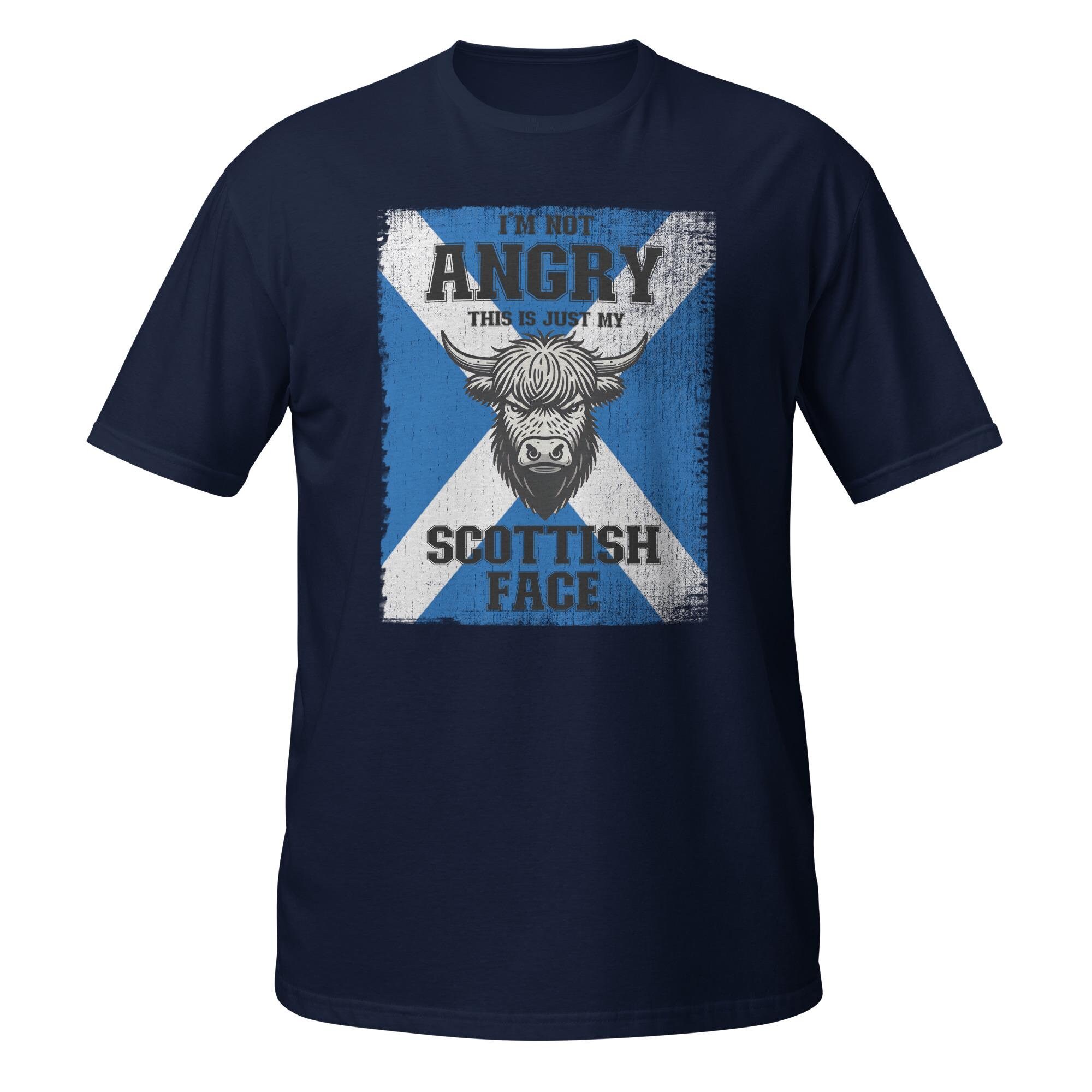 Funny Scottish T-shirt | I'm Not Angry, I'm Scottish Shirt | Scotland Highland Cow Tee | Scots Unisex T-Shirt
