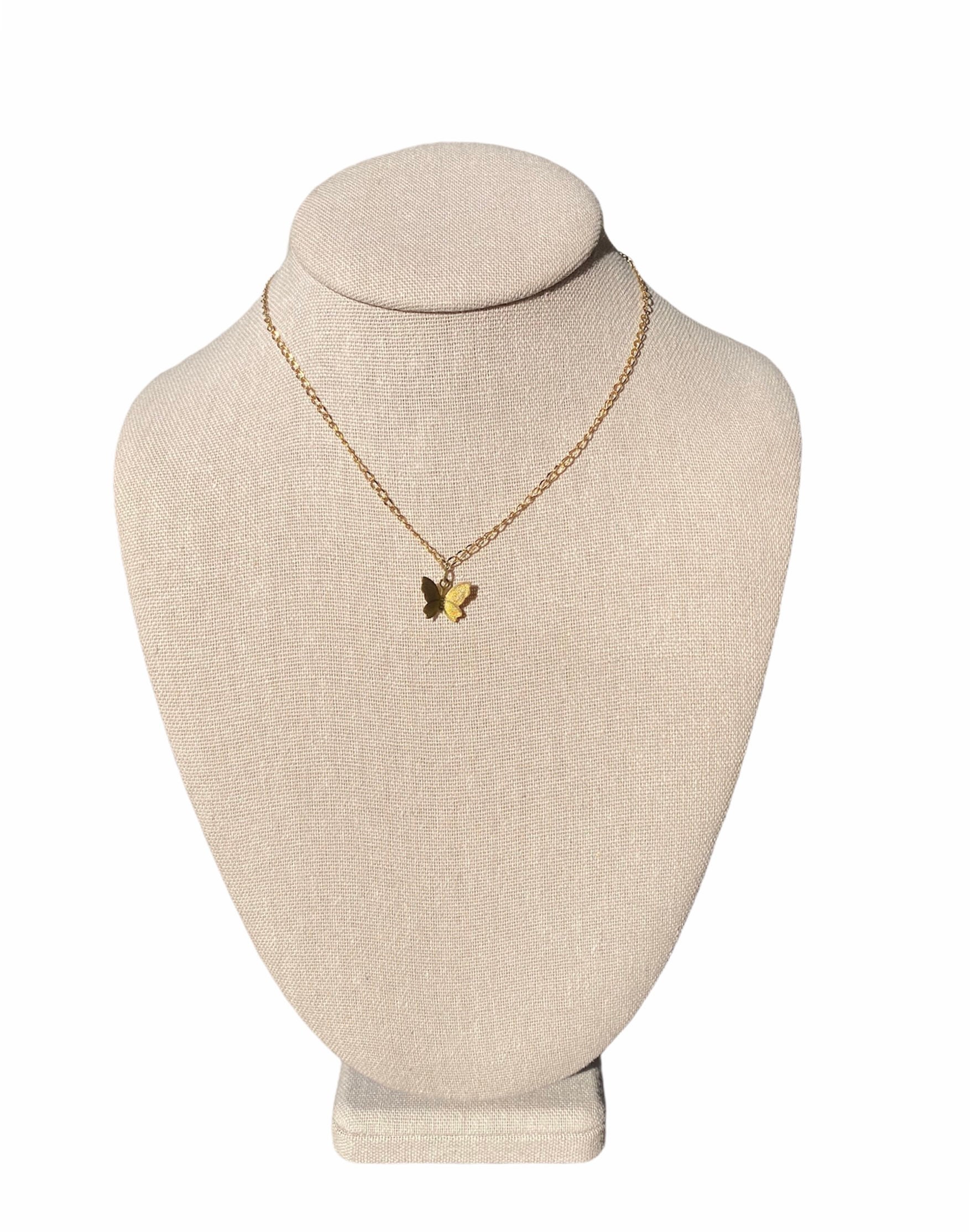 Gold Butterfly Necklace Etsy