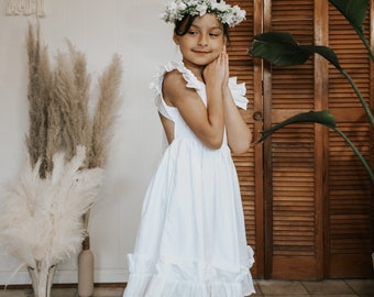 Flower girl white dress, white dress for girls , flower girl dress, dress for flower girls, toddler dress