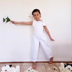 Flower Girl Dress , Flower Girl Romper, Toddler White Romper, Flower Girl Jumpsuit, Flower Girl Boho, Wedding , Wedding party , White Dress