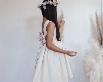 Spring Wedding Flower girl Dress, Ivory,  White , Flower girl white dress, white dress for girls , flower girl dress, dress for flower girls