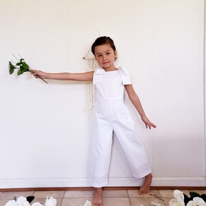 Flower Girl Dress , Flower Girl Romper, Toddler White Romper, Flower Girl Jumpsuit, Flower Girl Boho, Wedding , Wedding party , White Dress image 6