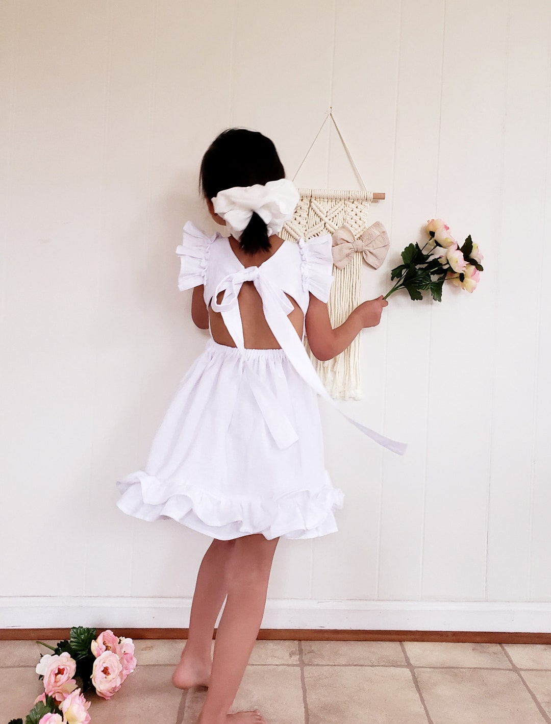 Vestido de niña de flores para bebé, vestido bohemio para niña