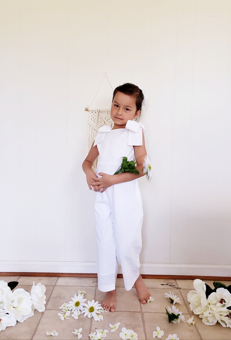 Flower Girl Dress Flower Girl Romper Toddler White Romper Etsy