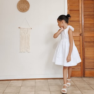 Vestido de niña de flores, vestido de marfil para niñas, vestido de niña de flores, vestido blanco para niñas, vestido de niña de flores blanco, vestido blanco de niño pequeño imagen 9