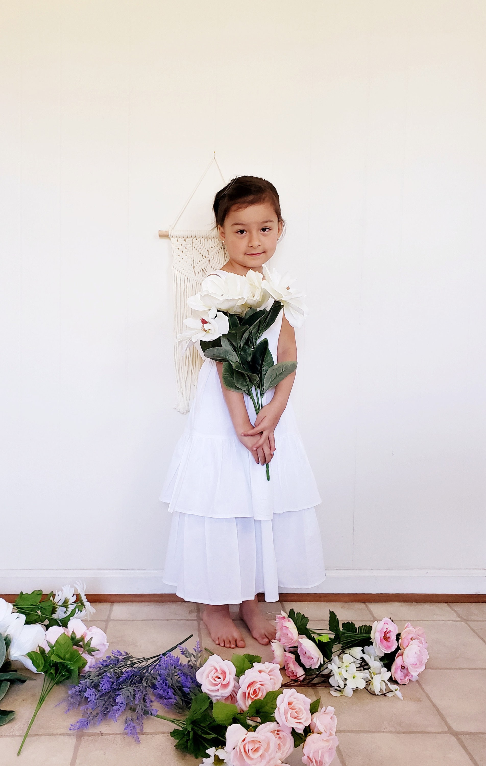 Fxndknjks Lot De 5 Ombrelles En Papier De 60 Cm - Blanc - Pour La Photographie - Pour Fête Prénatale Ou Mariage